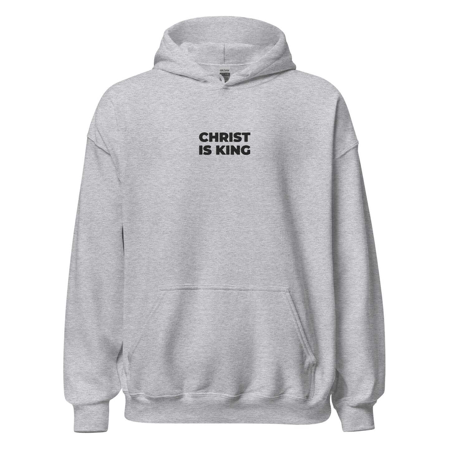 christ is king hoodie grey