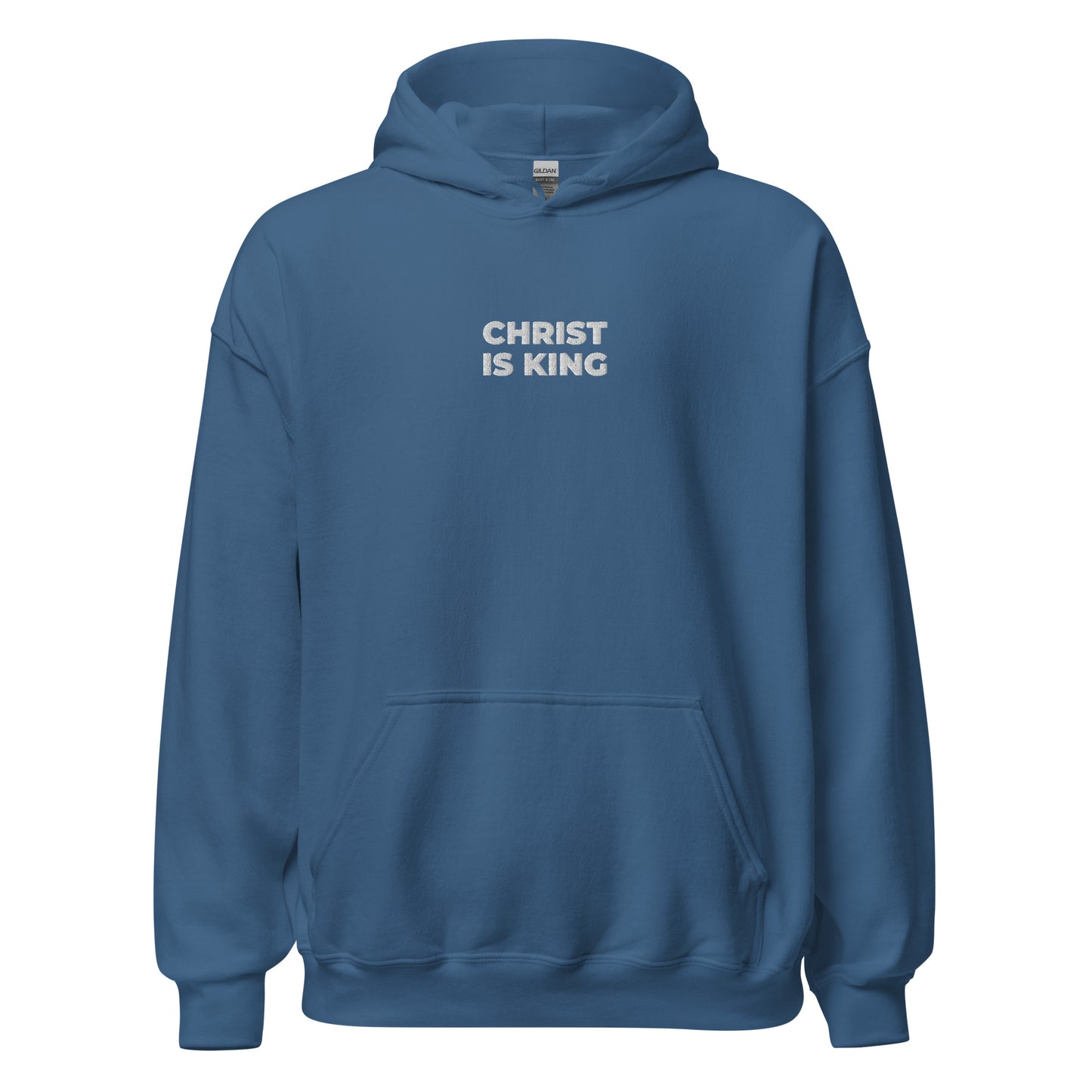 christ is king hoodie indigo