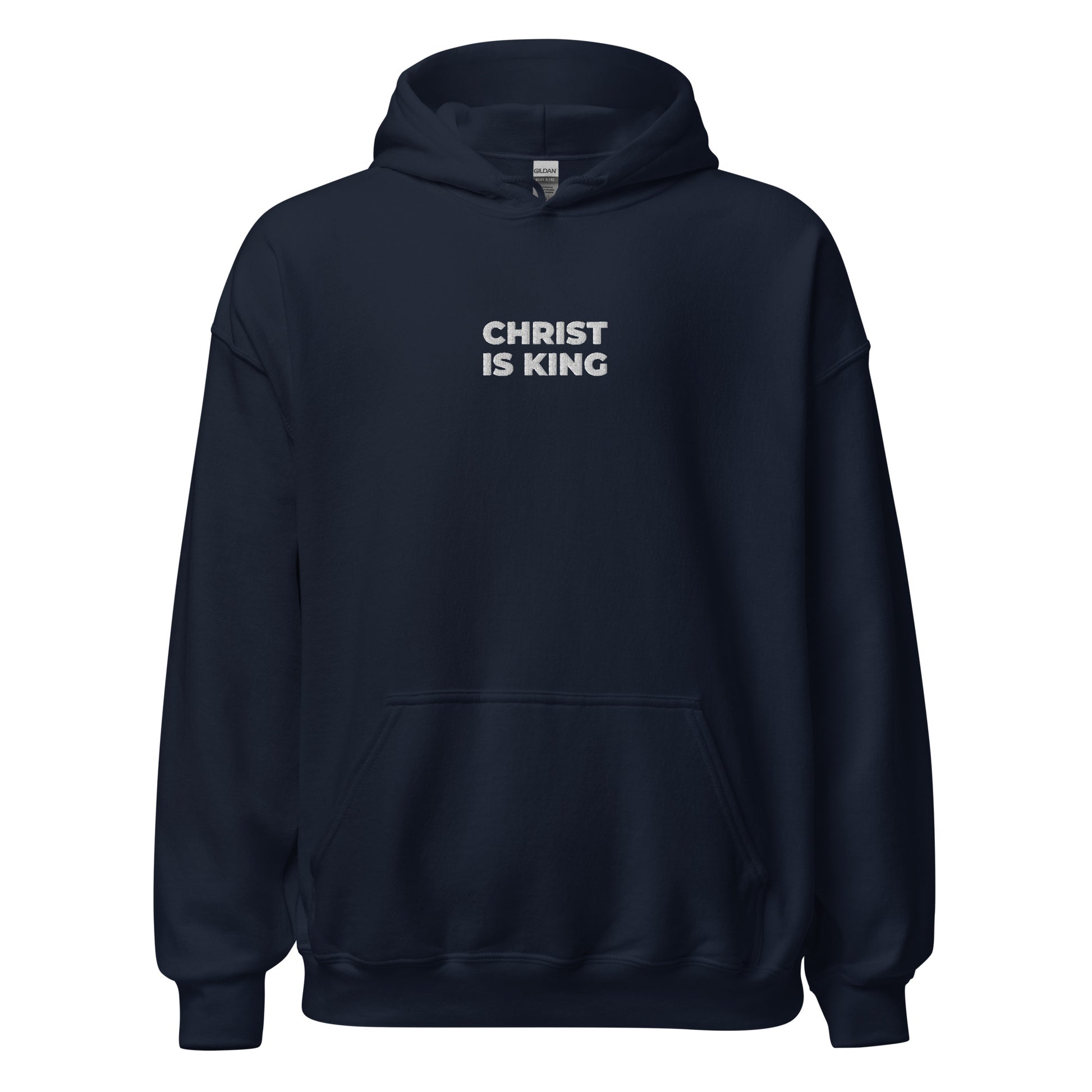 christ is king hoodie navy