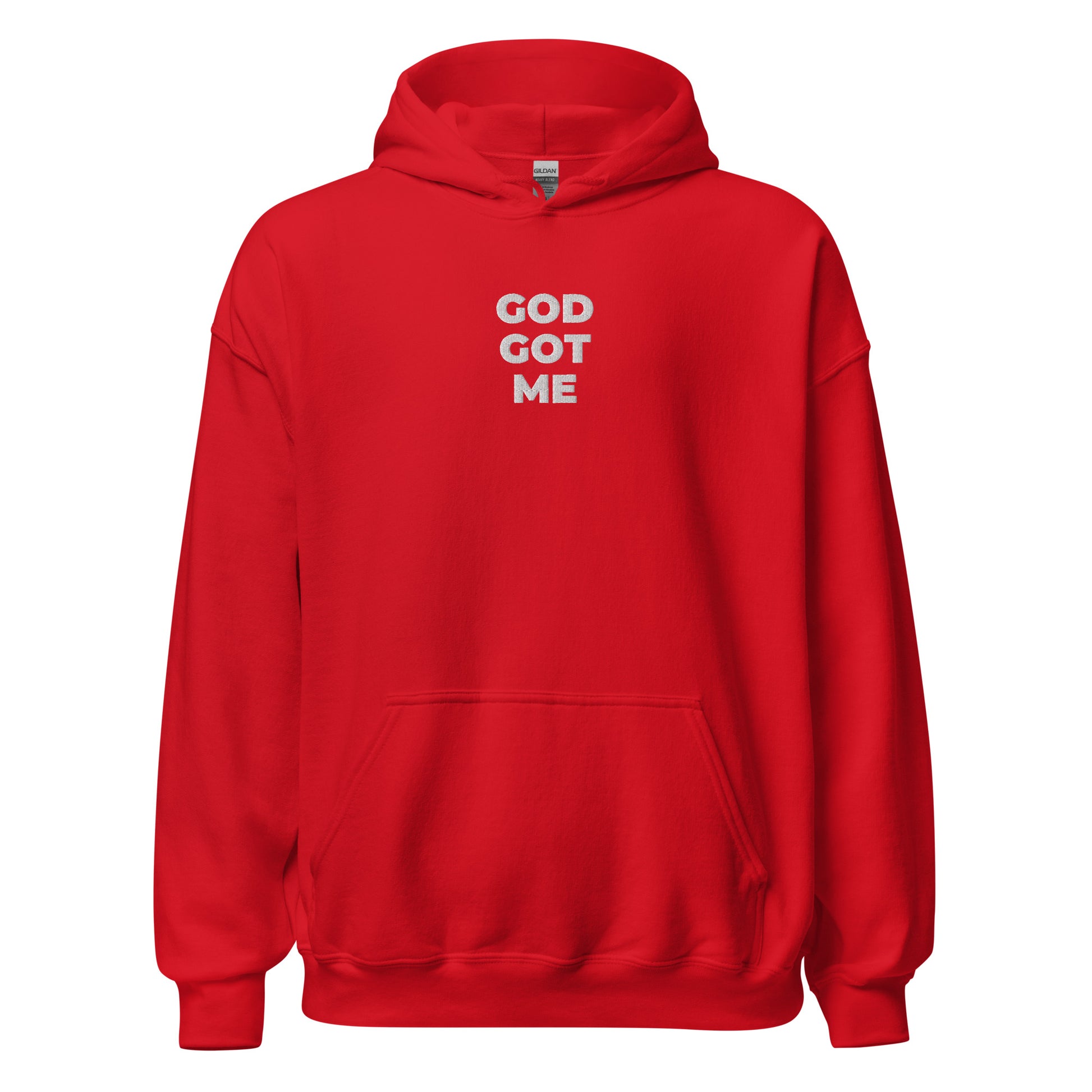 god got me hoodie red