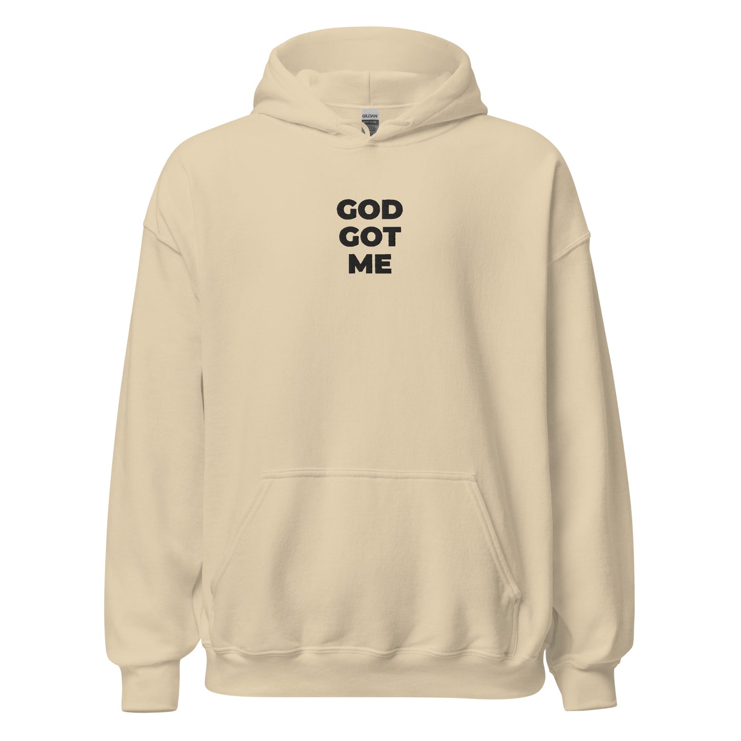 god got me hoodie sand