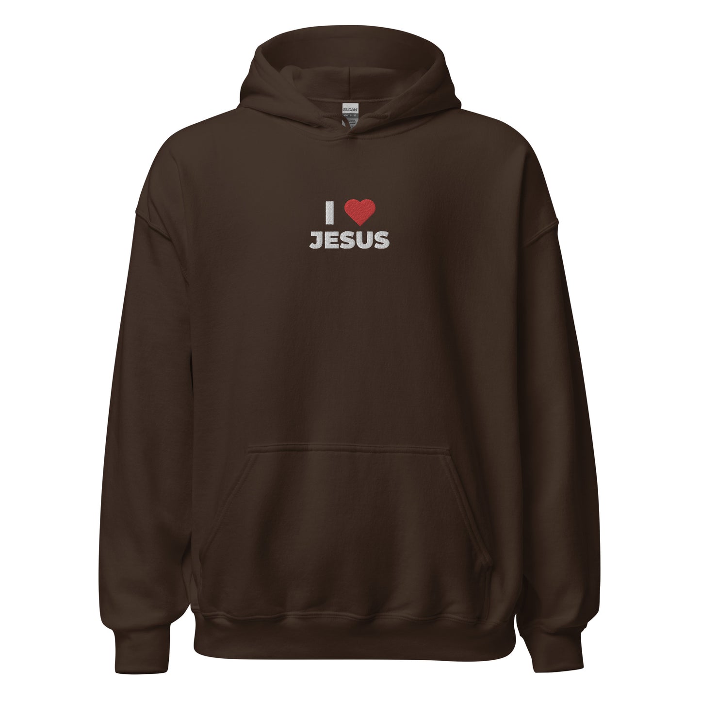 i love jesus hoodie chocolate