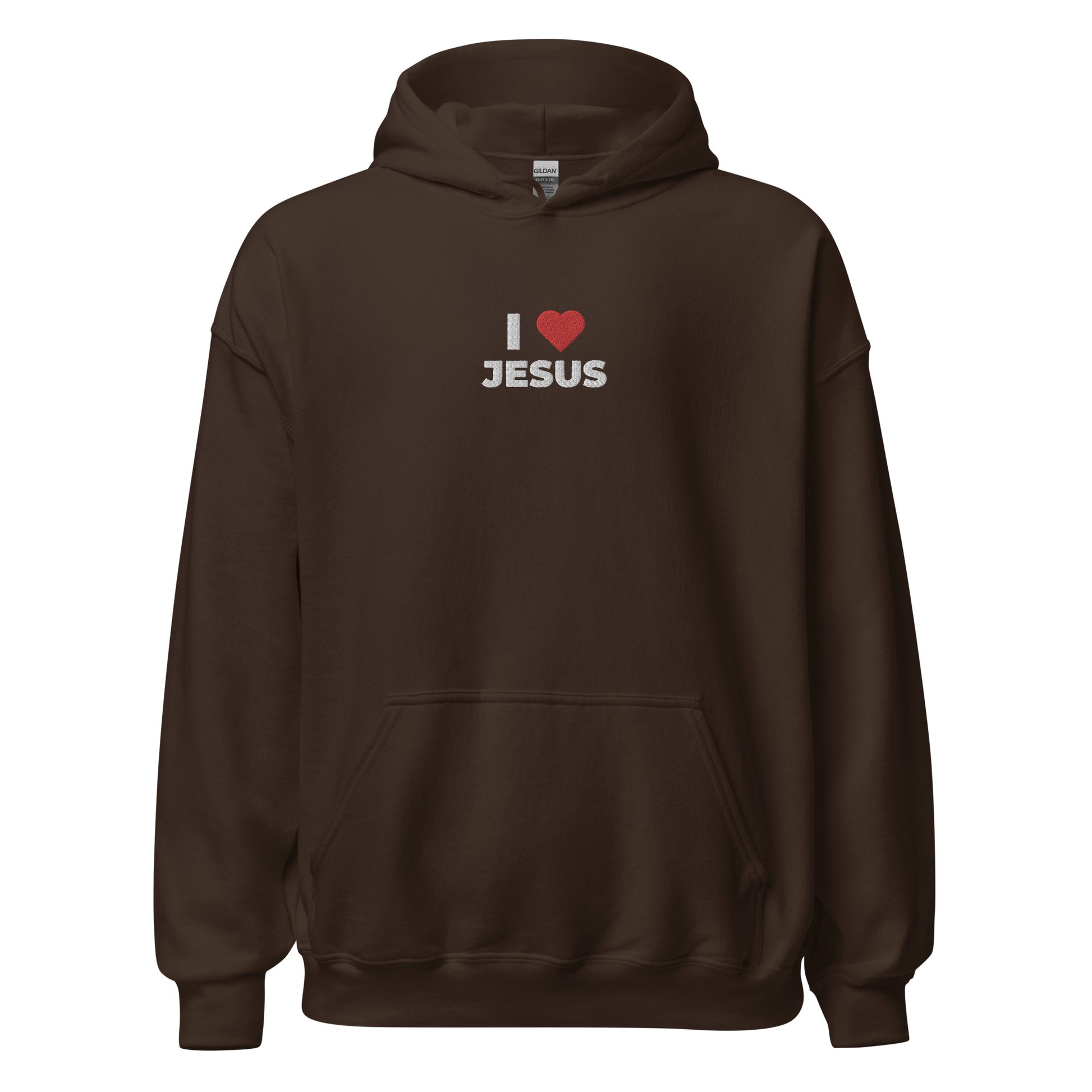 i love jesus hoodie chocolate