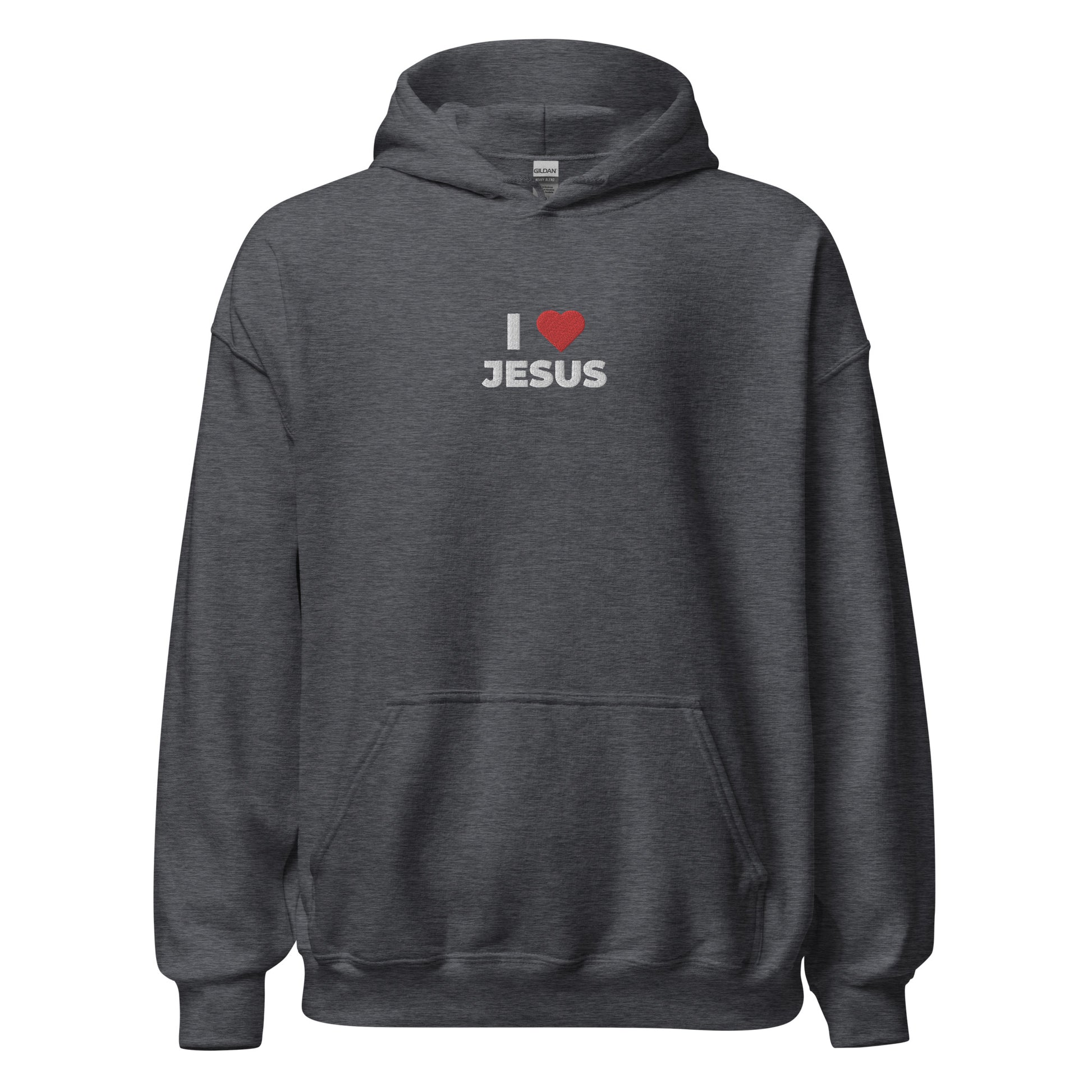 i love jesus hoodie heather