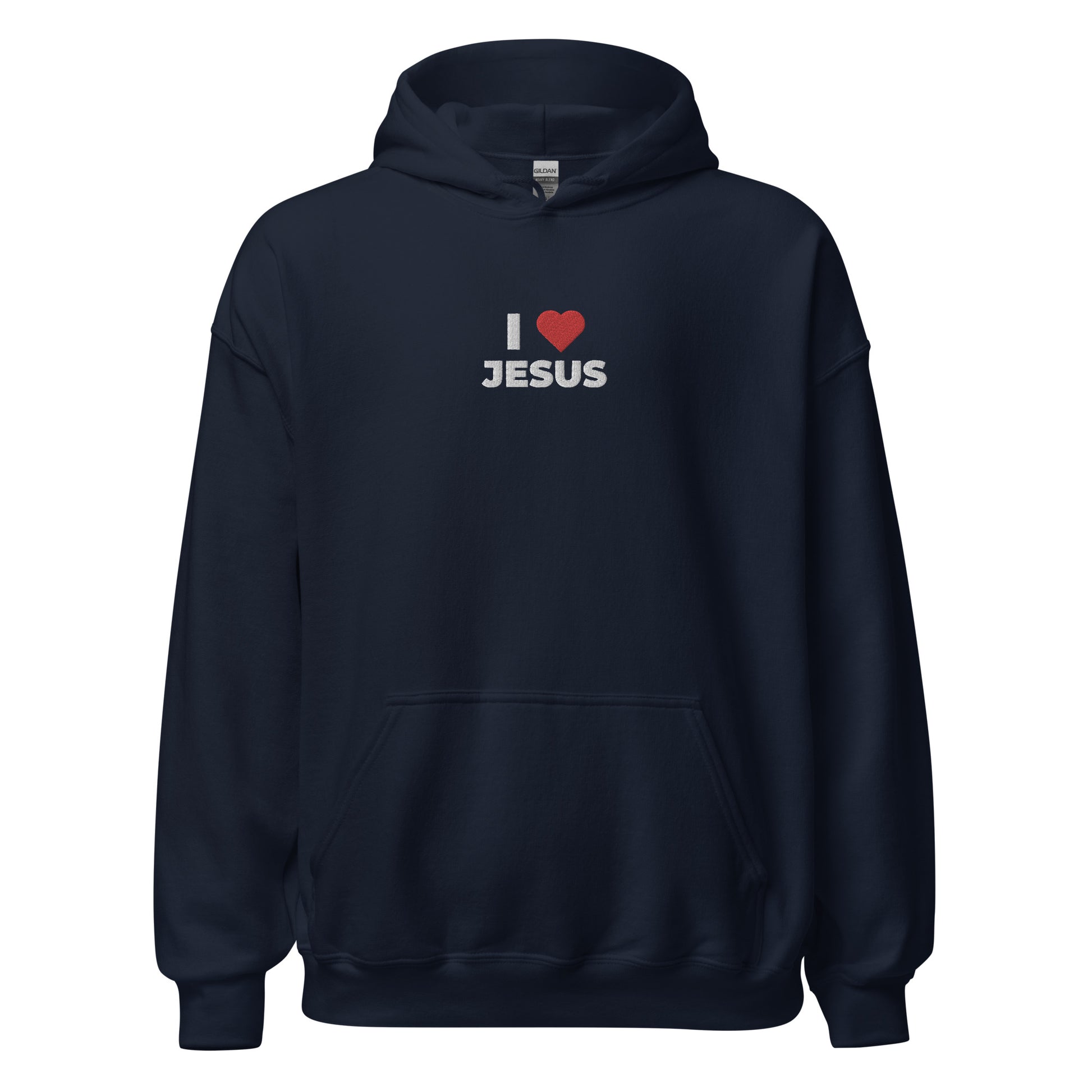 i love jesus hoodie navy