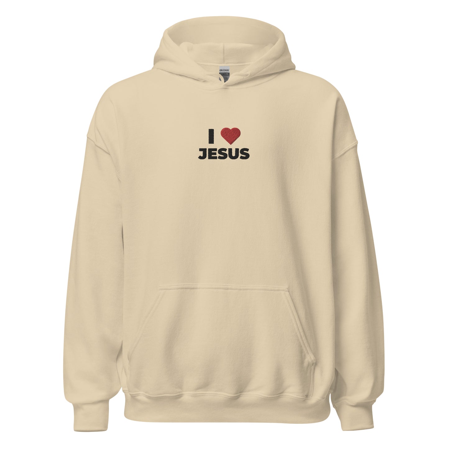 i love jesus hoodie sand