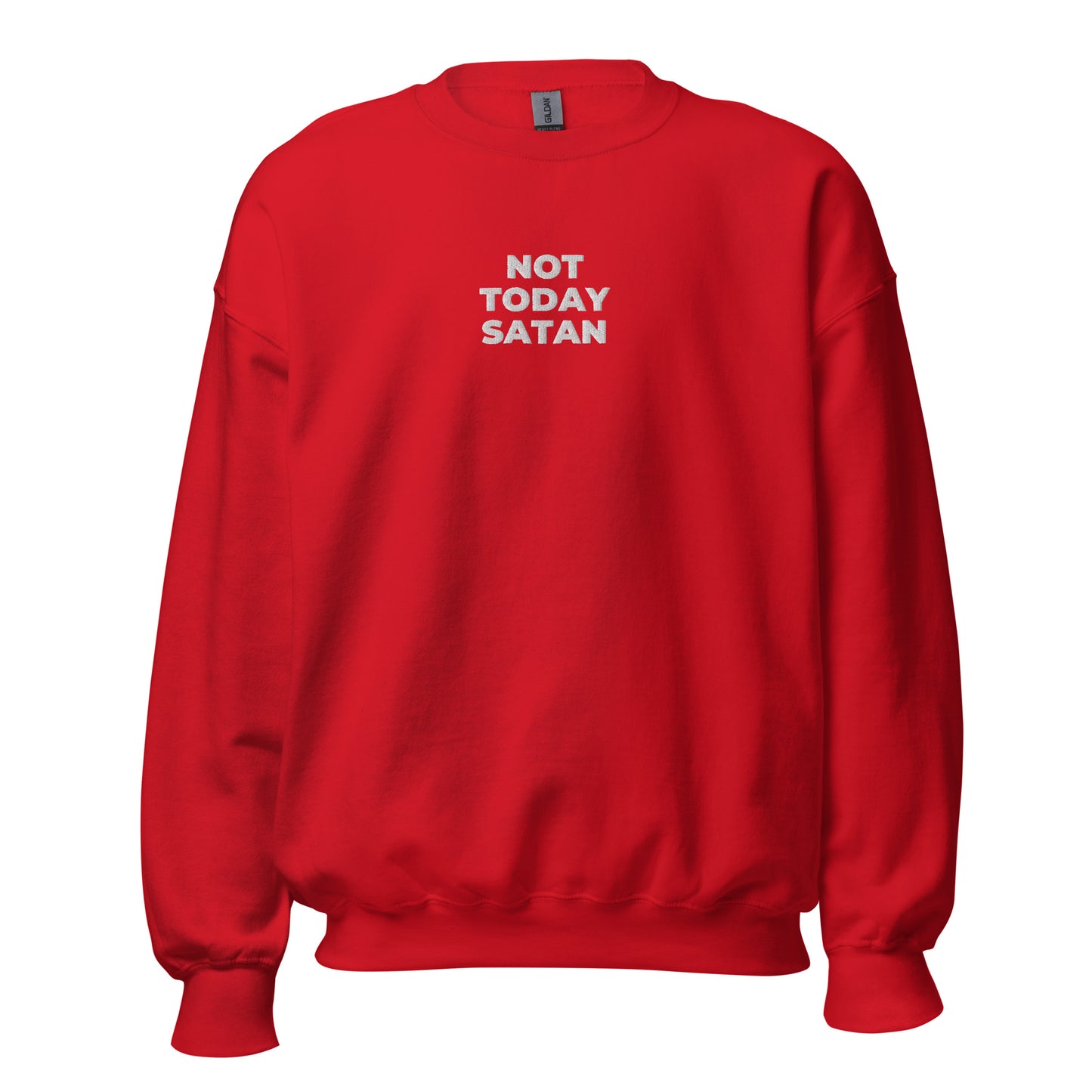 not today satan sweatshirt red